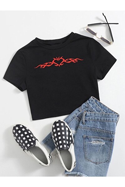 DAXİS Sportwear Company Τυπωμένο Crop Tshirt