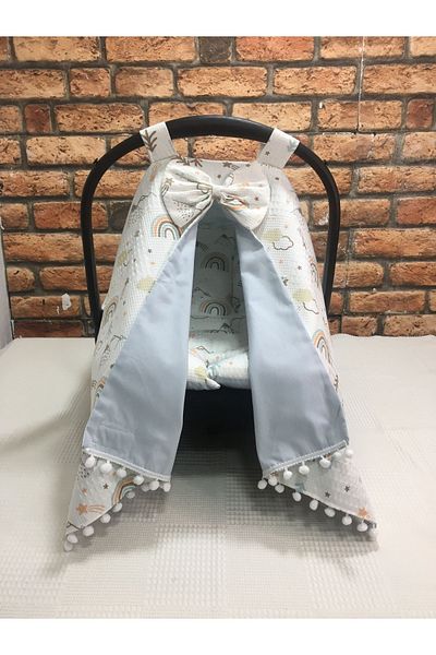 BUSEBABYHOME Blue Stroller Cover and Stroller Cushion Set of 2