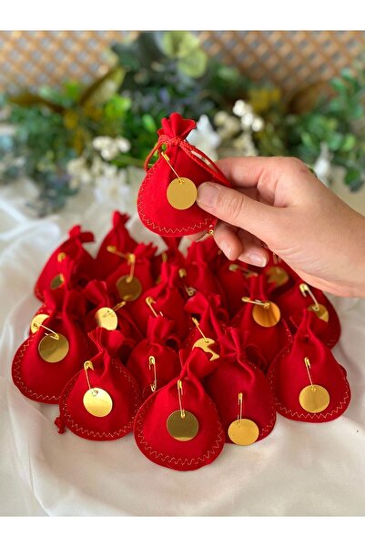 Loyapink 20 Adet Kınalı Kadife Kese, Hediyelik Dağıtmalık Kına, Kına Gecesi, ...