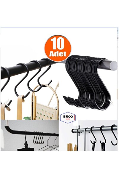 BROOHOME Metal Kanca, S Kanca, Es Kanca, Banyo Kanca, Mutfak Kanca, Demir Kanca (siyah)