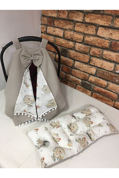 BUSEBABYHOME Brown Stroller Cover and Stroller Cushion Set of 2