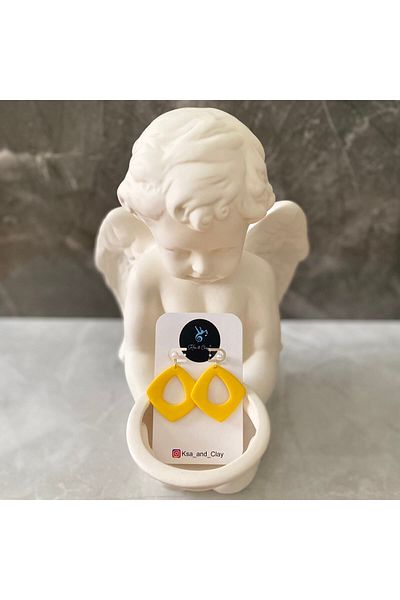 KARYA Square Earrings Handmade Polymer Clay Earrings