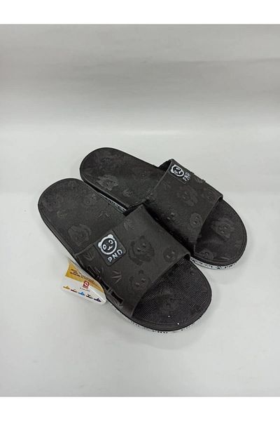 GEZER Αντιολισθητικές πλαστικές παντόφλες Unisex Black Panda Pattern