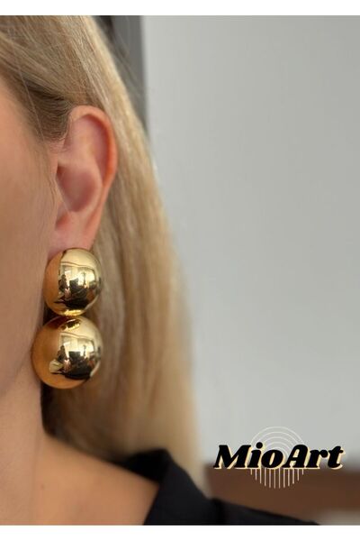 MioArt Gold Bombeli Küpe