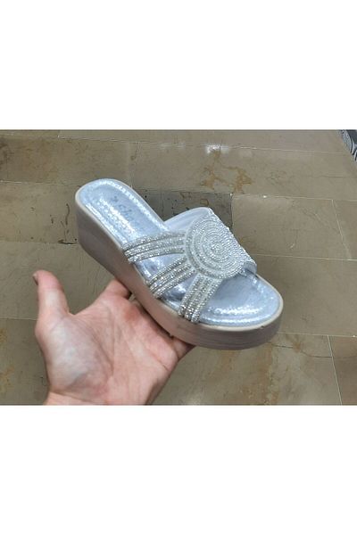 BRGL Women's Fuspeted Soft Sole Padded Heel Stone Slippers
