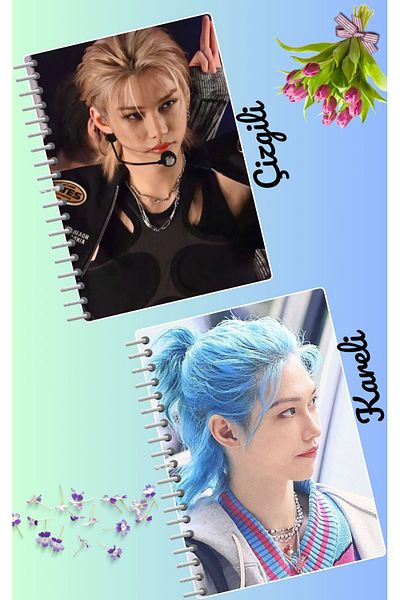 animeandyourworld Felix stray kids notebook set 2 pcs A4 size 21*30 striped + checked 60 syf