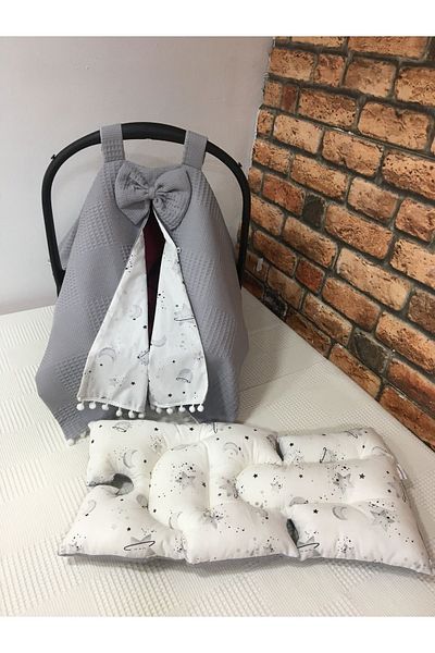 BUSEBABYHOME Gray Stroller Cover and Cushion - Set of 2