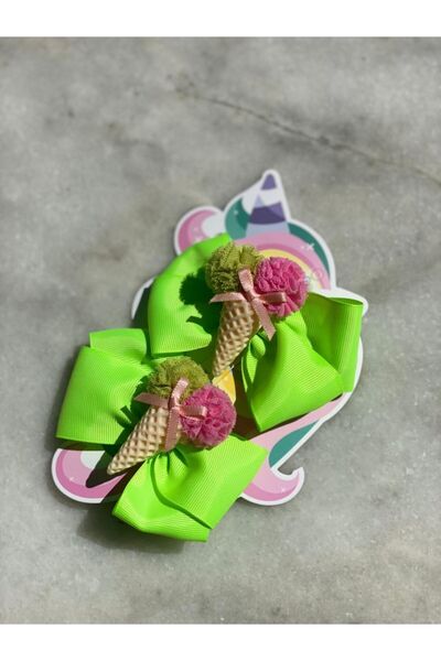 QUEEN AKSESUAR Neon Green Cone Ice Cream 2-Piece Buckle Set Back to School Collar Buckle