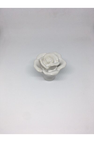 Esal Porcelain White Rose Ball Handle