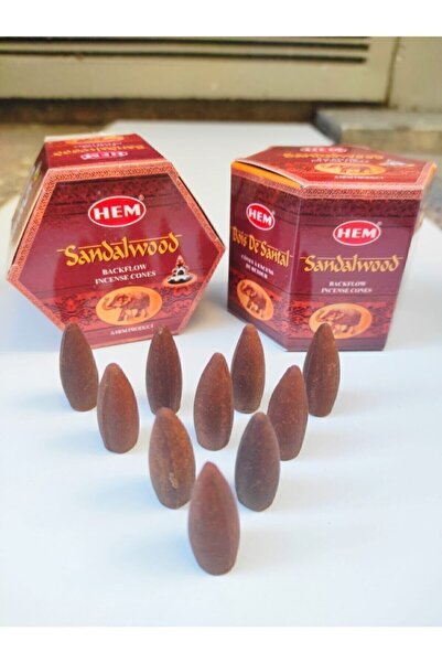 Hem Geri Akış Şelale Tütsü Konisi 10 Adet Sandal Ağacı (sandal Wood) Kokulu.