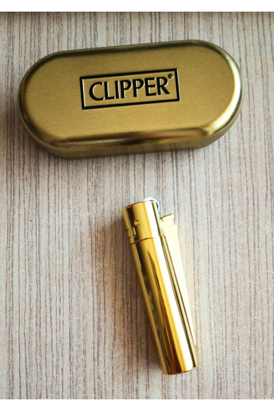 Clipper Metal Kutulu Şık Zarif Hediyelik Taşlı Çakmak