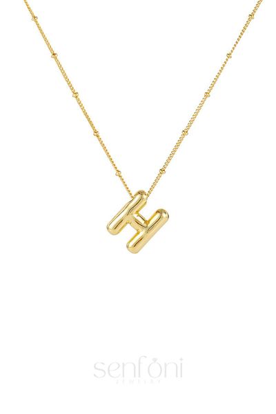 senfonijewelry Balloon Letter Steel Necklace Letter H