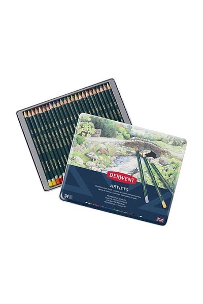 Derwent Artists Pencils Color Pencil 24-Piece Tin Box