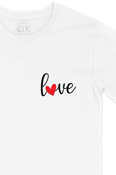 Cix Λευκό μπλουζάκι με στάμπα Love Heart Pocket Design