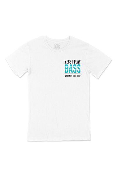 Cix Tricou alb cu logo-ul I Play Bass Pocket
