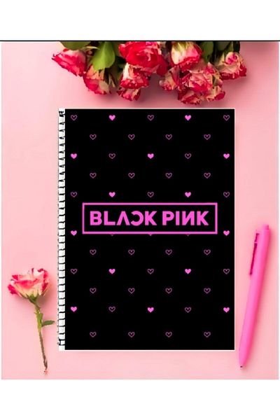 animeandyourworld Black Pink Notebook 1 Piece Special Design A4 Size Wired Striped Notebook 21*29 Cm