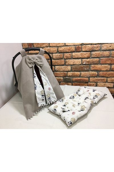 BUSEBABYHOME Brown Stroller Cover and Cushion - Set of 2