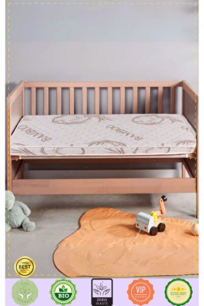 OMZ Bamboo Bebek Yatak Ortopedik Sünger Beşik Park Yatagı Anne Yanı Bebek Yatak