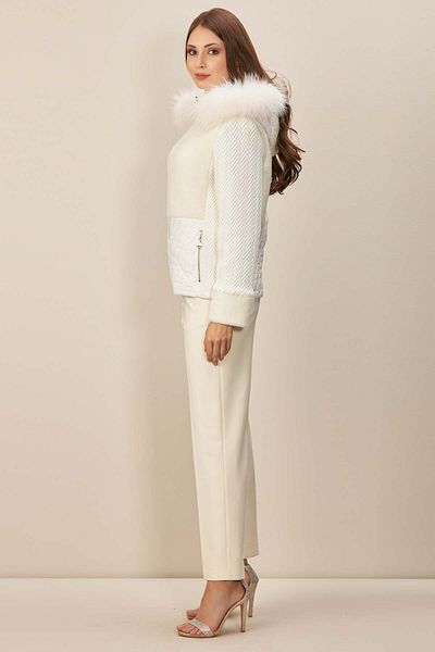Guitar Hooded Ecru Woven Coat