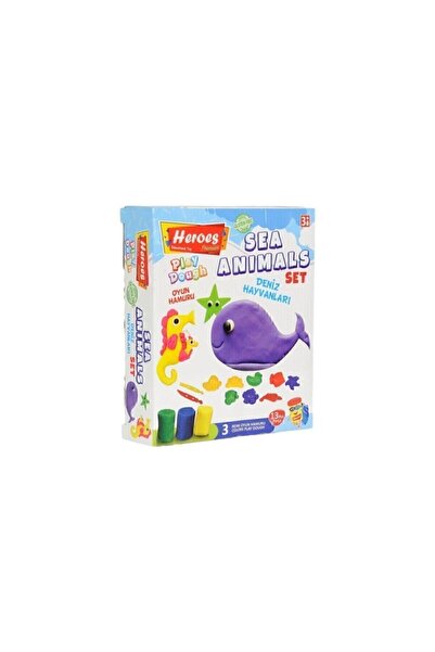EREN Play Dough 3 Pieces + Sea Animals Mold Set