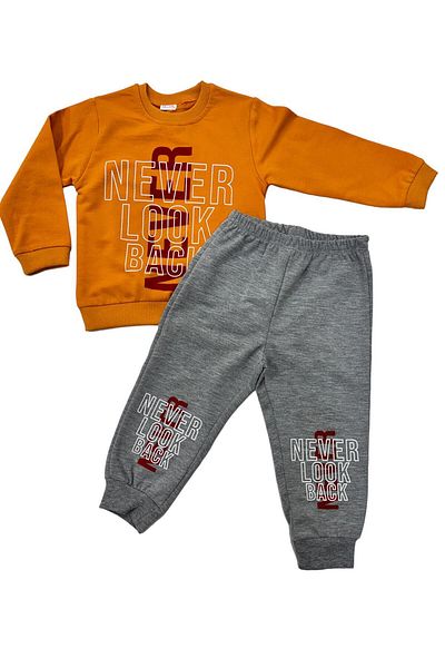 Esterella Text Printed Preschool Tracksuit and Sweatshirt Set for Kids - Seasonal Bottom-top Set