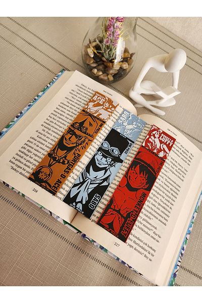 ALTINDAL Home One Piece Manga Series 3-piece Embossed Bookmark Set - 3d 3 Dimensional