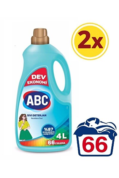 ABC Renklilere Özel Sıvı Deterjan 4 lt 2'li Set