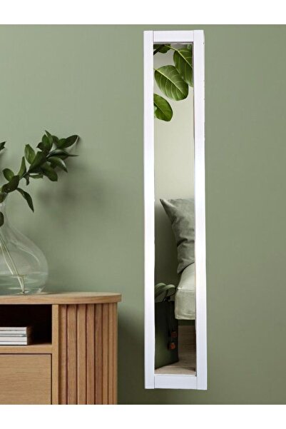 MİRRORSS Beyaz Ahşap Çerçeve Dekoratif Duvar Ayna 121*23