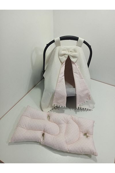 BUSEBABYHOME Cream Stroller Cover and Stroller Cushion Set of 2