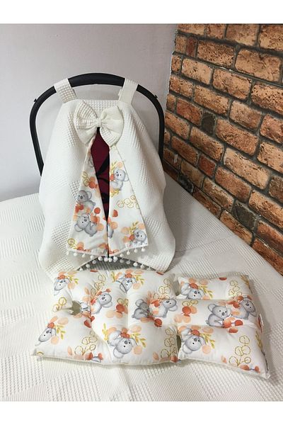 BUSEBABYHOME Cream Stroller Cover and Stroller Cushion Set of 2