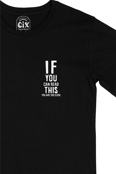 Cix Μαύρο T-Shirt με σχέδιο λογότυπου τσέπης - Αν μπορείτε να το διαβάσετε