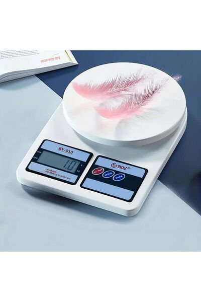 bydiz By-010 Dijital Mutfak Terazisi - Hassas Mutfak Tartısı - Dara Işlevi, 10 Kg Kapasiteli Tartı 2 Pil