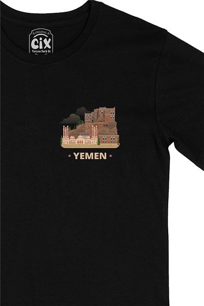 Cix Μαύρο μπλουζάκι με σχέδιο λογότυπου Yemen Pocket