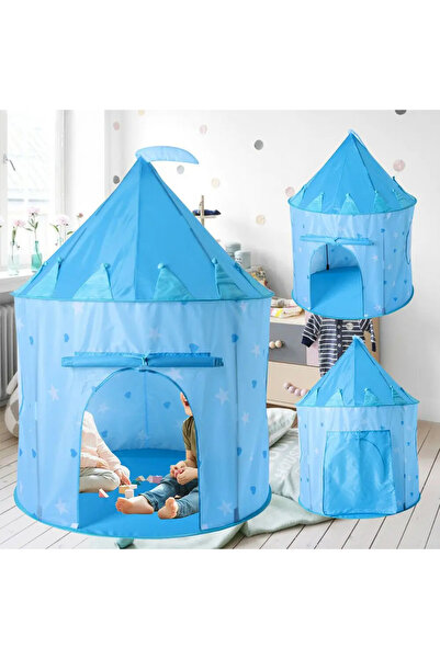 MJ TOYS Çocuklar Için Kapalı Çadır Mavi Kumaş Bebek Oyun Evi Kız Çocuk Oyun Ç...