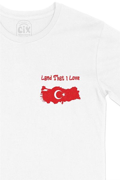Cix Λευκό μπλουζάκι με στάμπα με σχέδιο τσέπης Land That I Love Türkiye