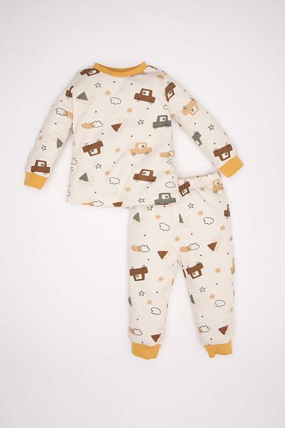 DeFacto Dfc - Baby Boy Long Sleeve Vehicle Patterned Pajama Set