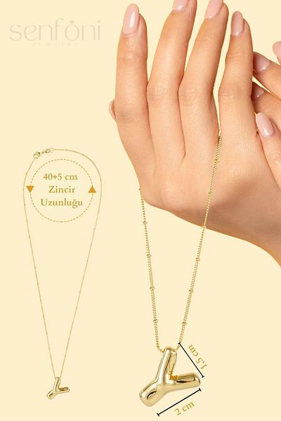 senfonijewelry Balloon Letter Steel Necklace Letter Y