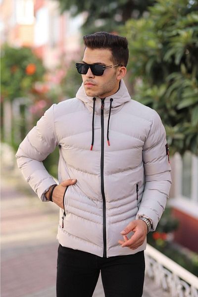 Boymen Vodě a větruodolný pánský zimní kabát s kapucí Puffer Coat