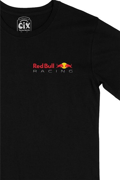 Cix Tricou negru cu logo-ul Red Bull Racing Pocket