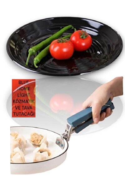 Blue Home Lıght Lüx Közmatik Patlıcan Kestane Biber Mısır Közleme Tavası ve Tava Tutacağı