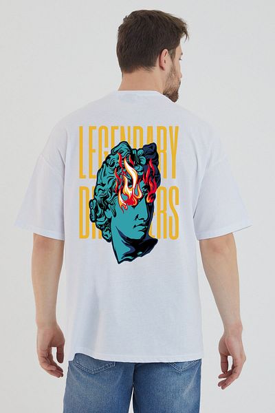 DEEPSENCE Μπλουζάκι LEGENDRY Unisex Λευκό Oversize - Πίσω στάμπα