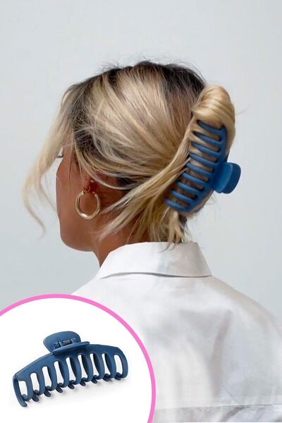 Monalisa Büyük Boy Sıkı Dişli Mavi Mandal Toka