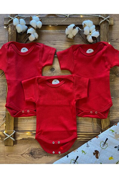 Harmandar Kısa Kollu 3'lü %100 Organik Pamuk Çıtçıtlı Bebek Body & Zıbın