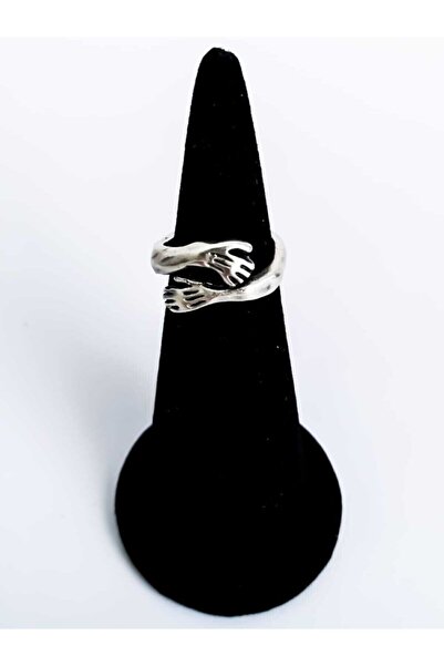 Antique Dolunay Unisex Gümüş Kaplama El Yapımı Ayarlanabilir Sarılan El Şekil...