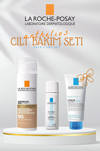La Roche Posay Anthelios SPF50 Age Correct Renkli Güneş Kremi 50ml + Termal Su 50ml Set (100ml Jel Hediyeli)