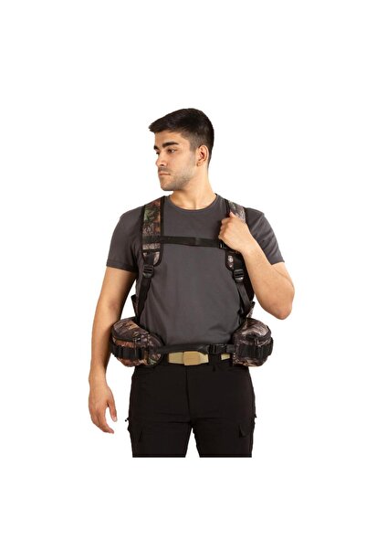 Genel Markalar VestPack Orman Kamuflaj Çantalı Avcı Yeleği Ayarlanabilir Beden