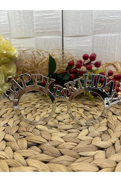 Deniz Party Store Happy Birthday Silver Plastic Glasses - 1 PCS