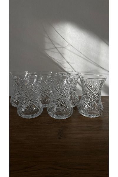 Paşabahçe Cut Eye Pattern Thin Waisted Tea Cup