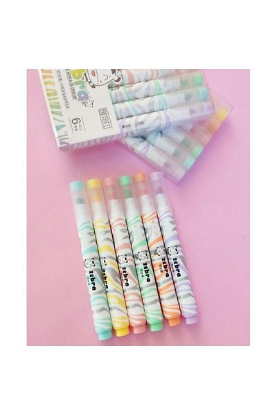 MEDA Zebra Highlighter Set 6 Pieces 914