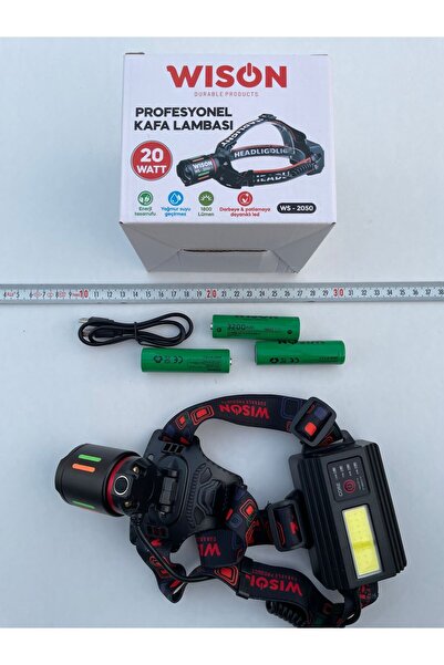 Trend Teknoloji Wison WS-2050 Şarjlı Kafa Lambası 7 Mod Aydınlatma 20 Watt Ar...